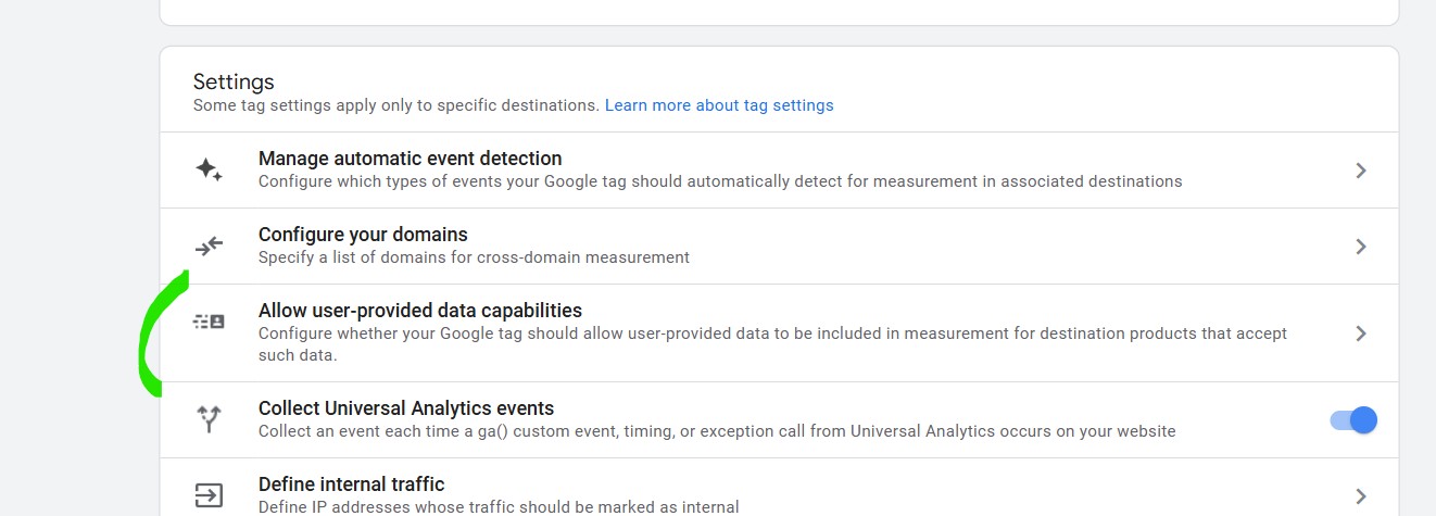Allow user-provided data capabilities